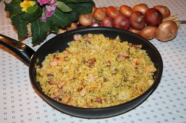 Schwarzwälder Curry-Reis-Pfanne