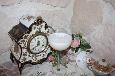 Zironensorbet mit Prosecco