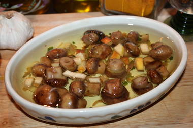 Champignons mit  Apfel und Fenchel