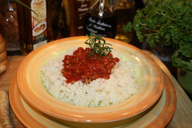 Reis mit Tomatenbolognese