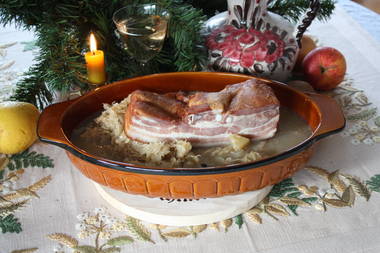 Schwarzwälder Bauchspeck auf Sauerkraut