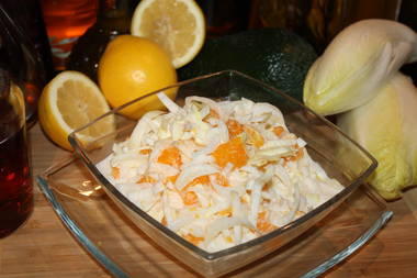 Chicoree-Mandarinensalat mit Mascarponedressing