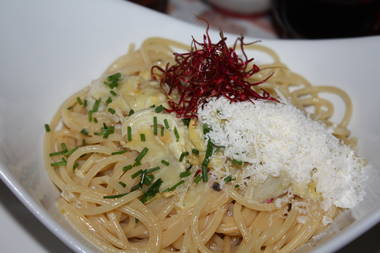 Spaghetti mit  Artischocken in Zitronen-Sahnesoße