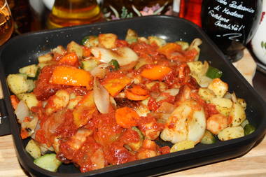 Feuriges Kartoffelgulasch