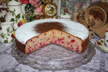 Johannisbeerkuchen mit Kokosnußraspeln