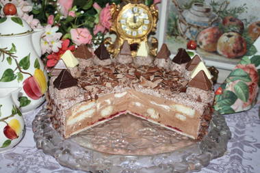 Toblerone Cognac- Bisquit-Sahnetorte