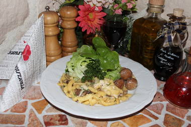 Käsespätzle mit Steinchampignons