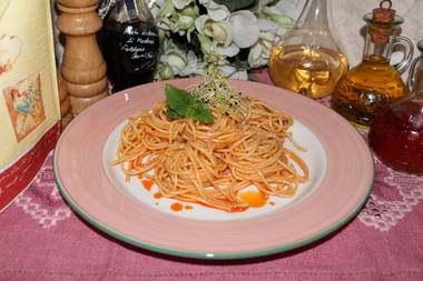 Spaghetti mit Paprika-Öl
