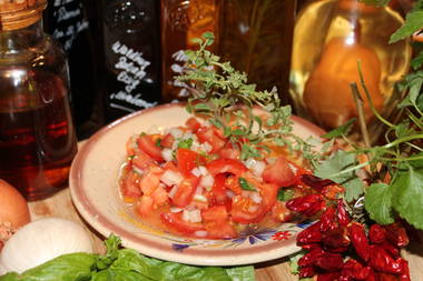 Tomatensalat mit Rapsöl