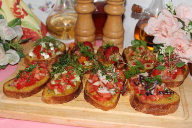 Steinofenbaguett mit Tomatenragout