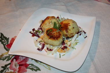 Kartoffelklöße gebraten halb und halb