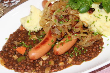 Schwäbische Linsen traditionell