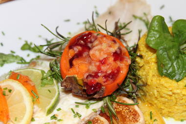 Seezungen Filet mit Kakimus