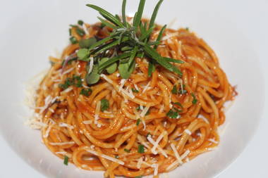 Spaghetti mit Paprika-Buttermark