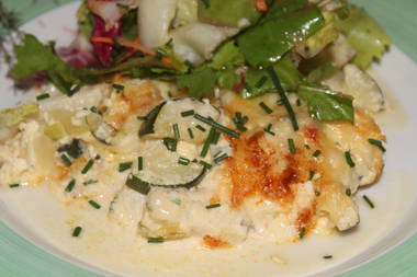 Spargel-Zucchini-Gratin