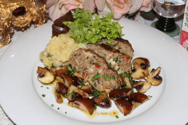 Onkel Willis Käsehackbraten mit Steinchampignons