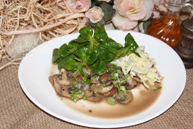 Spaghetti mit Steinchamignons und Sahne-Mascarponesoße