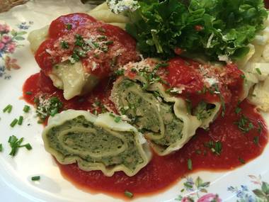 Schwäbische Maultaschen mit Tomaten-Buttersoße