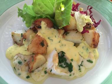 Salzkartoffeln gebraten mit K&auml;se Vier Jahreszeiten
