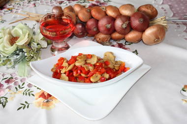 Paprika Champignion Salat
