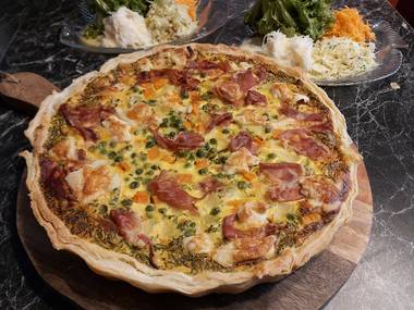 Quiche mit Pfifferlingen und Parmaschinken