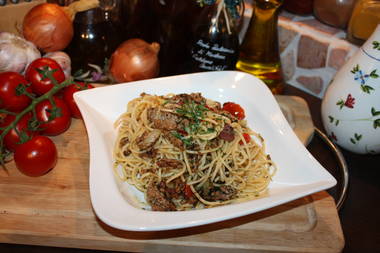 Spaghetti Bolognese mit Cocktailtomaten