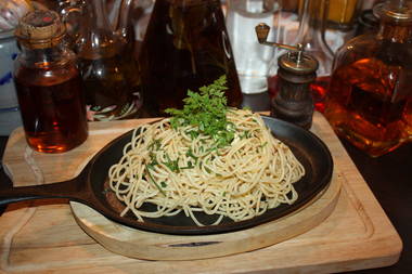 Schwäbische Spaghetti mit Olivenöl