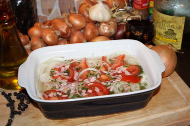 Marinierte Schwarzwald-Tomaten mit Schinken