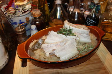 Schwarzwälder Bauchspeck auf Sauerkraut