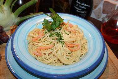 Lachs-Spaghetti Prosecco