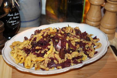Rotkraut-Spätzle